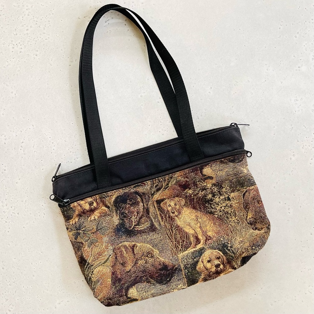 Small Cute Tapestry Dog Lab Labrador Shoulder Bag Purse - Picture 2 of 7